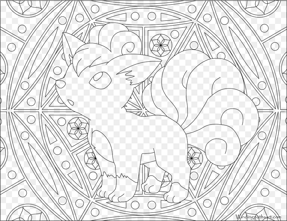 Vulpix Pokemon Coloring Pages, Gray Free Png Download