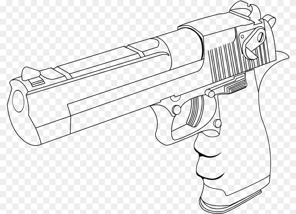 Vulture Clipart Desert Eagle Line Art, Gray Png