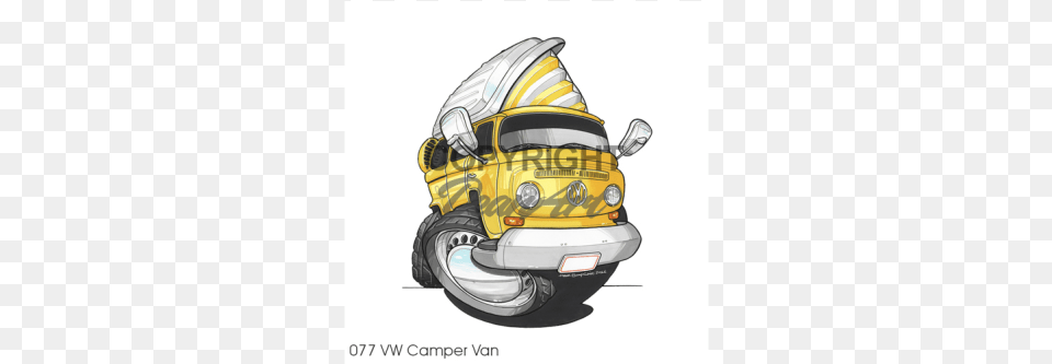Vw Bay Window Camper Van Cartoon, Alloy Wheel, Vehicle, Transportation, Tire Free Png Download