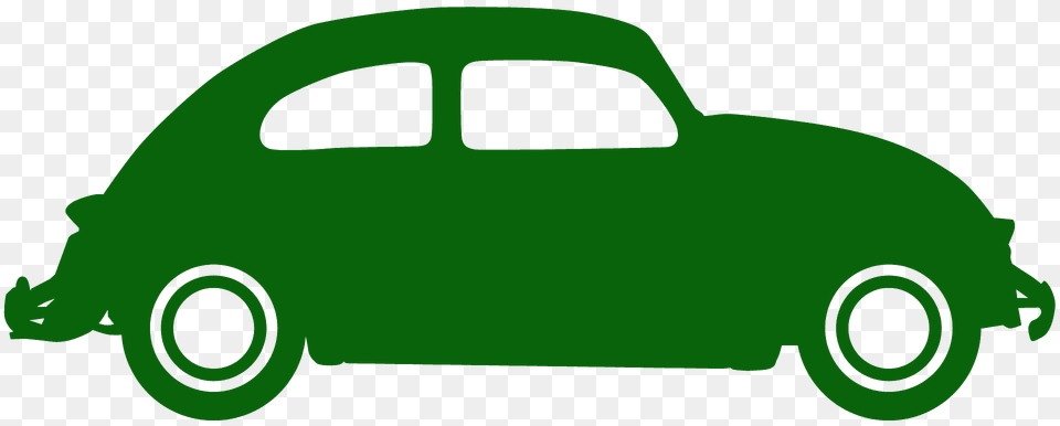 Vw Beetle Silhouette, Car, Green, Sedan, Transportation Png