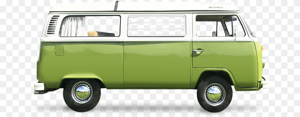 Vw Type 2 Westfalia Greenwhite Campervan, Caravan, Transportation, Van, Vehicle Free Png