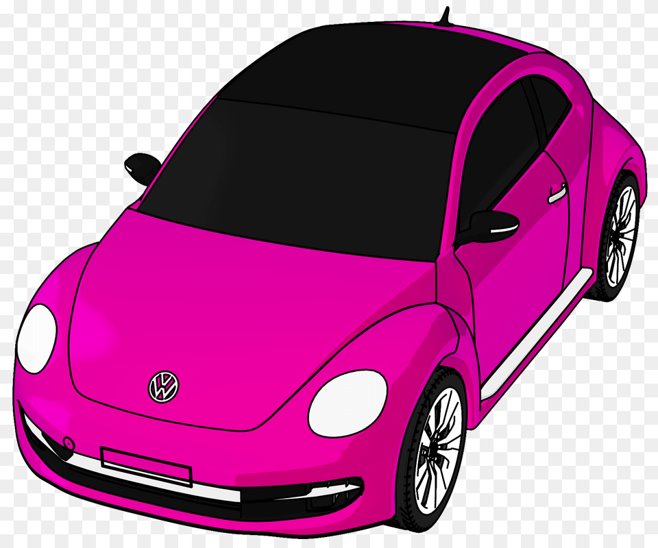 Vw Volkswagen Beetle Perspective View Cartoon Clipart, Wheel, Car, Vehicle, Coupe Png