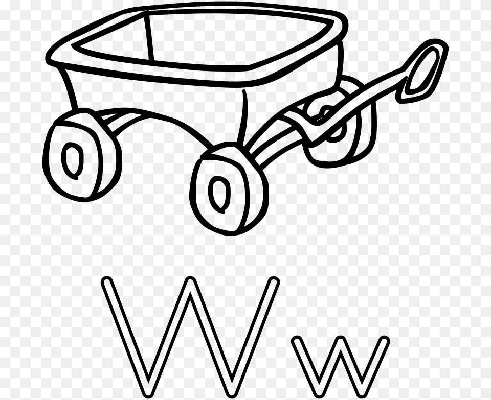 W Is For Wagon Wagon Clip Art Black And White, Gray Free Transparent Png