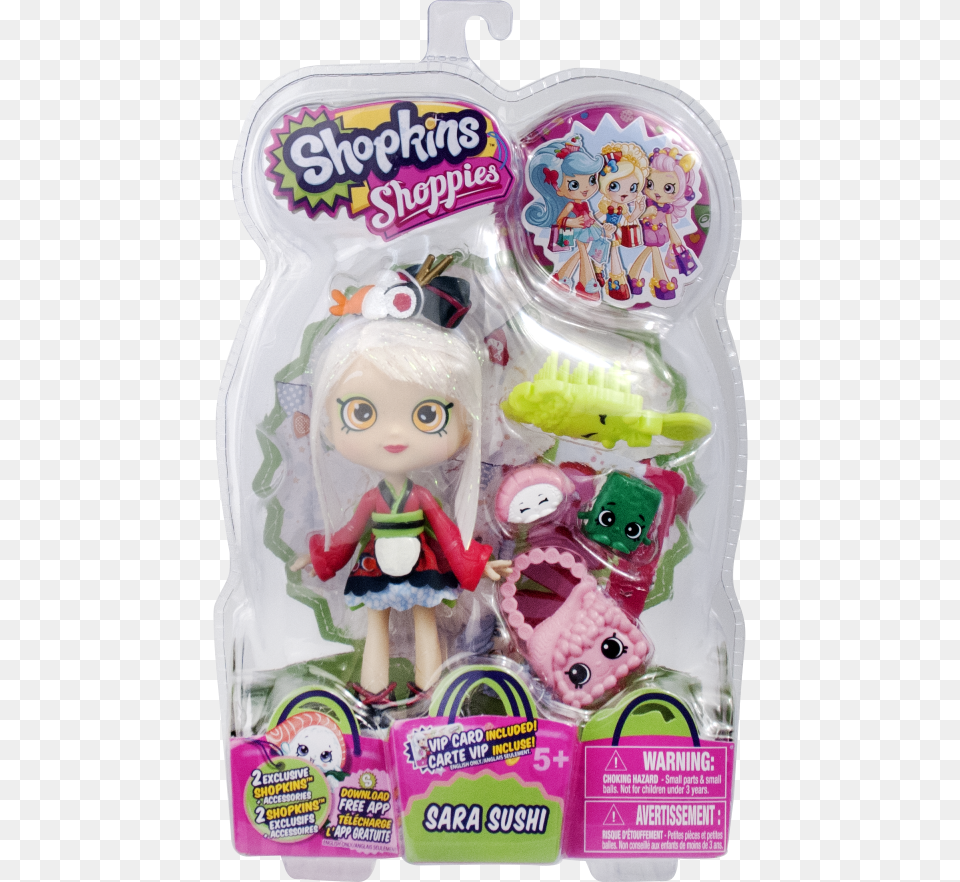 W1 Face Sarasushi Shopkins Shoppies Doll Sara Sushi Season, Toy, Food, Sweets, Baby Free Transparent Png