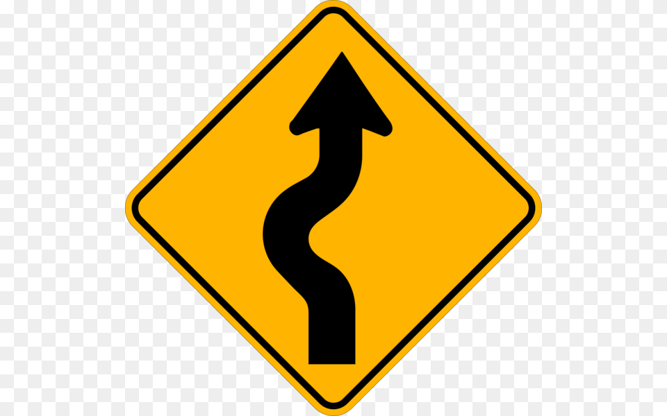 Wa 6 L Winding Road Left Ahead Western Safety Sign T Intersection Ahead Sign, Road Sign, Symbol Free Png