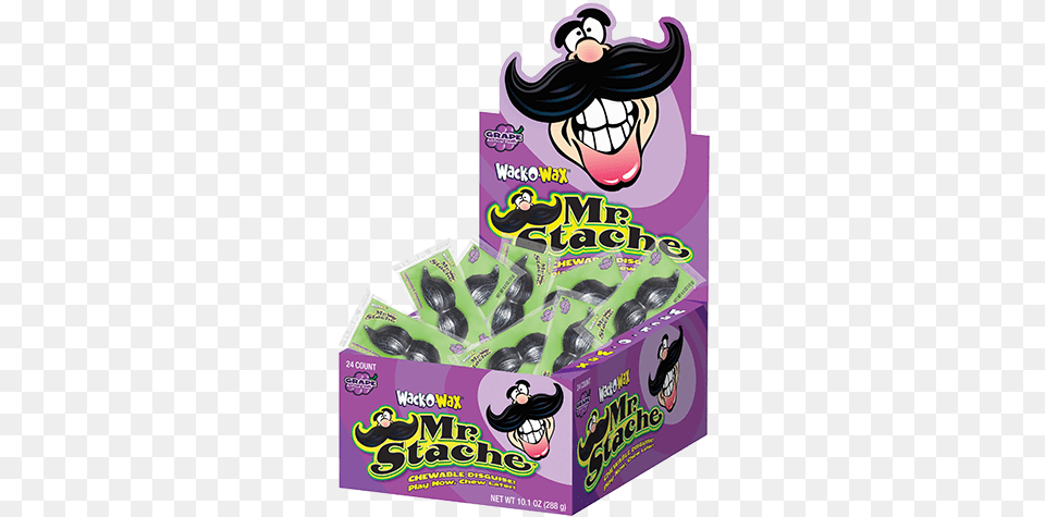 Wack O Wax Wax Mustache For Fresh Candy And Great Service Wack O Wax Candy Mr Stache Grape 24 Candies, Food, Sweets Free Png