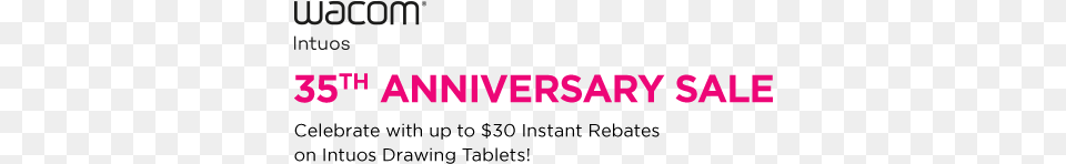Wacom 35th Anniversary Sale Celebrate With Up To 30 Lilac, Purple, Text Free Transparent Png