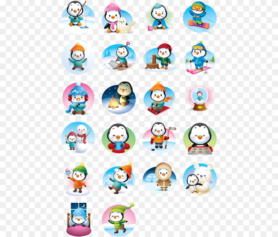 Waddles Winter Facebook Stickers, Baby, Person, Snowman, Nature Free Png Download