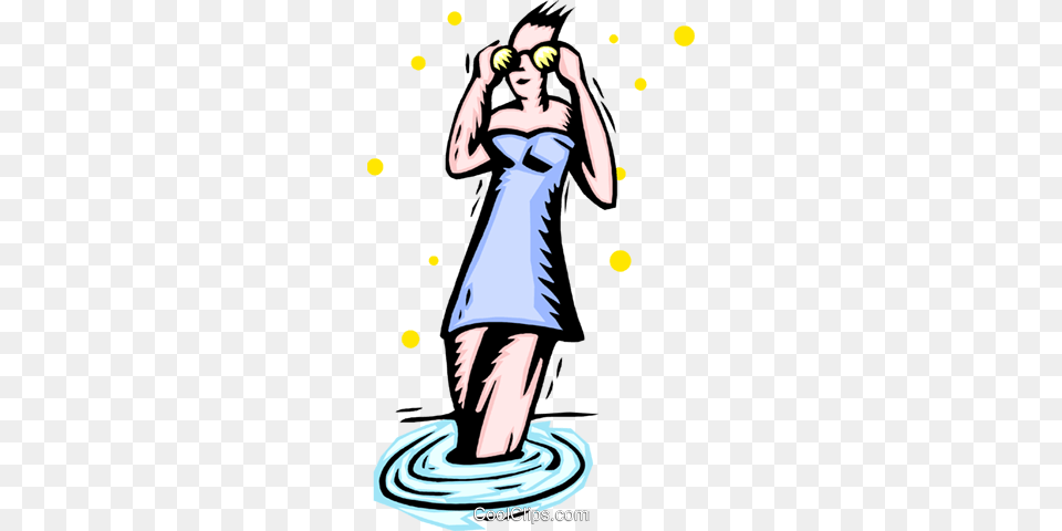 Wading In Shallow Water Royalty Vector Clip Art Illustration, Person, Book, Comics, Publication Png Image