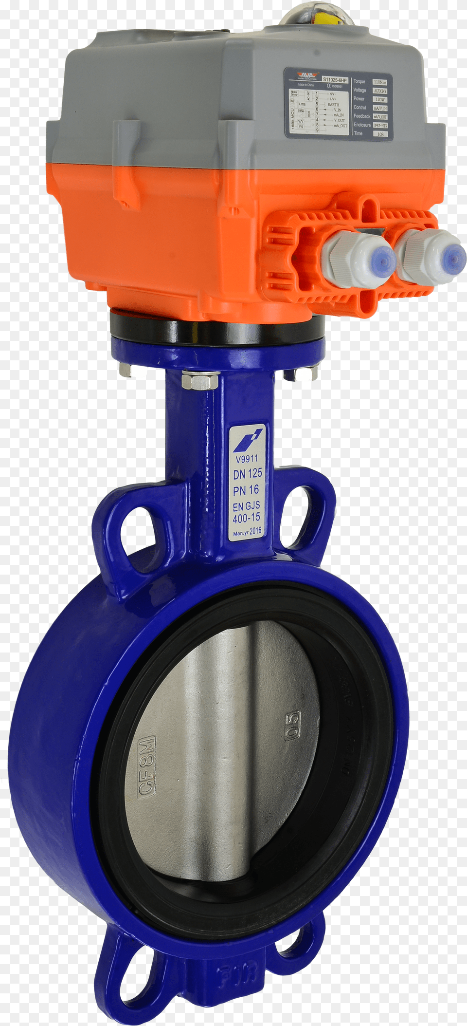 Wafer Motorized Butterfly Valve With Ava Electric Actuator Free Png