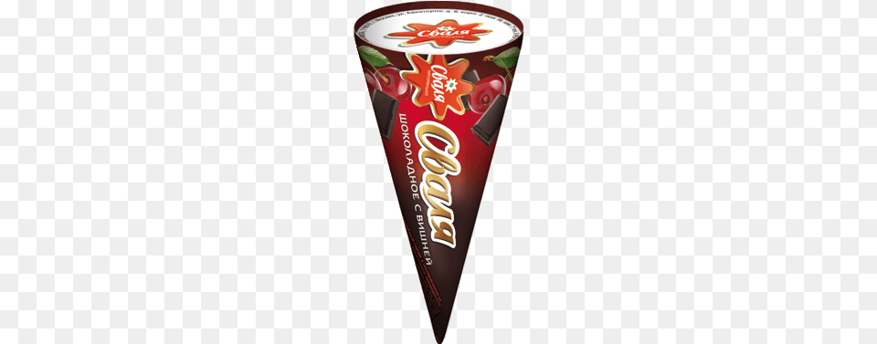 Waffle Cone Creamy Vanilla Chocolate With Cherry Sauce Chocolate, Dynamite, Weapon Free Png Download