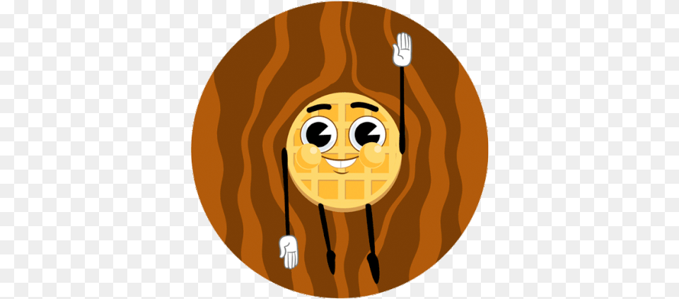 Waffle Swimming In Syrup Gif Happy, Cutlery, Fork, Wood, Face Free Png Download