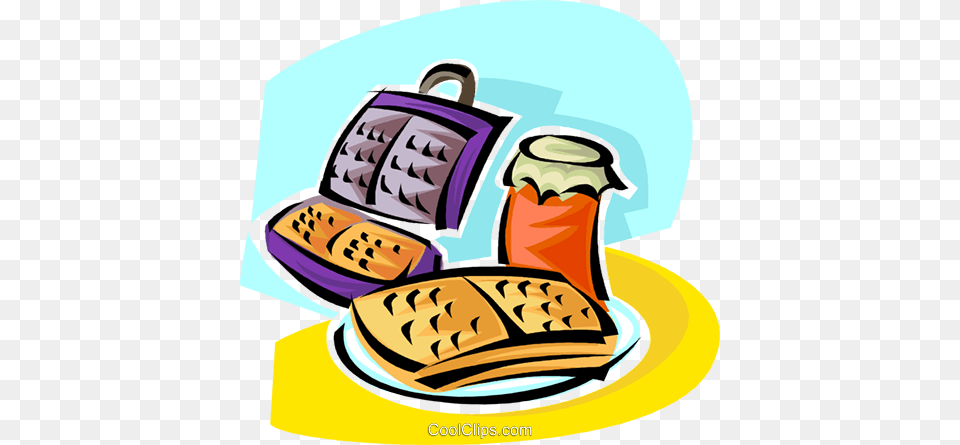 Waffles And A Waffle Iron Royalty Vector Clip Art, Advertisement, Baseball, Baseball Glove, Clothing Free Png