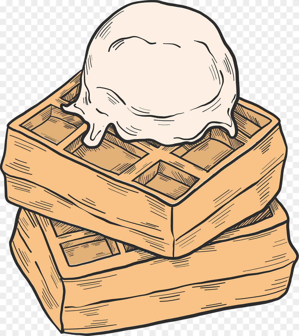 Waffles Clipart, Wood, Box, Ice Cream, Food Free Transparent Png