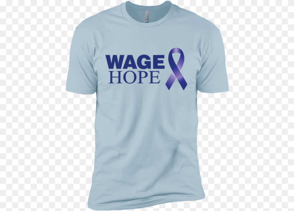 Wage Hope Blue Ribbon Premium Short Sleeve T Shirt Active Shirt, Clothing, T-shirt Png