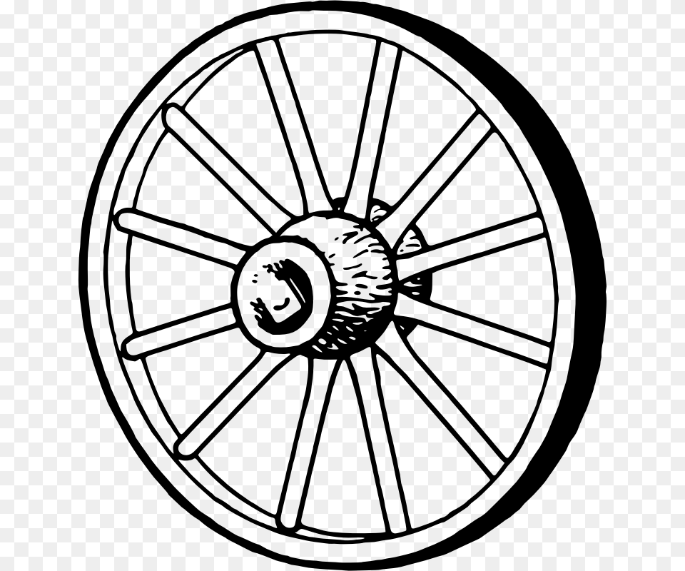 Wagon Drawing At Getdrawings Wagon Wheel Clipart Black And White, Gray Free Png