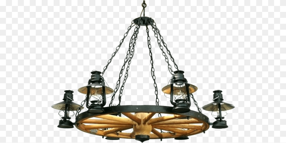 Wagon Wheel Chandelier, Lamp, Light Fixture Free Transparent Png