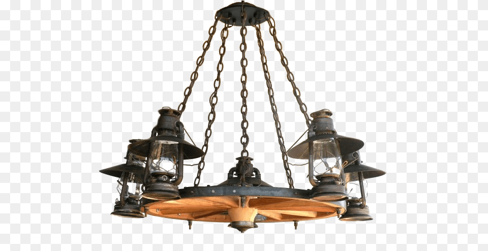 Wagon Wheel Chandeliers Lighting, Chandelier, Lamp, Bronze Free Png Download