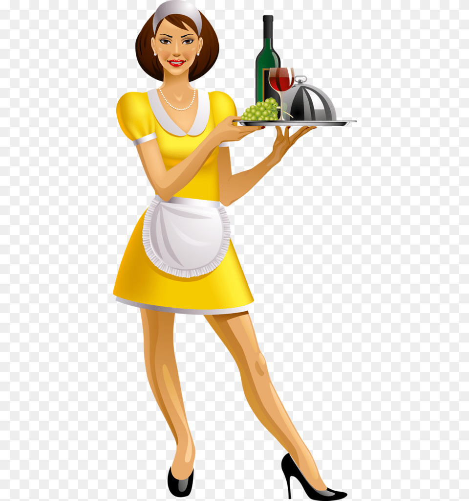 Waiter, Adult, Person, Female, Woman Png