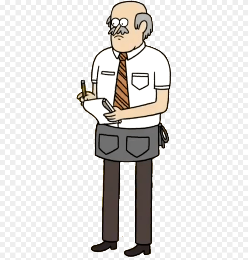 Waiter Clipart Sad Waiter Image Cartoon, Adult, Male, Man, Person Png