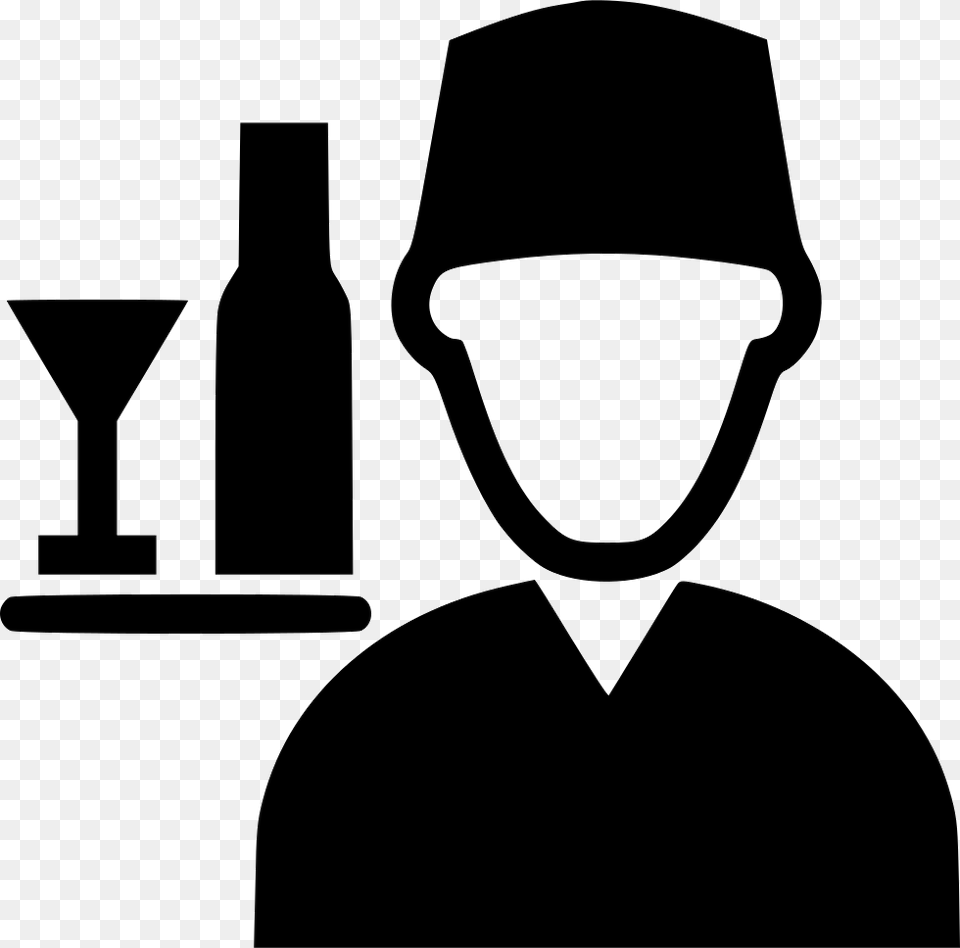 Waiter Icon, Silhouette, Stencil, Glass Free Transparent Png