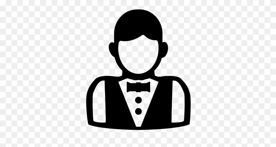 Waiter People Restaurant Icon With And Vector Format, Gray Png Image