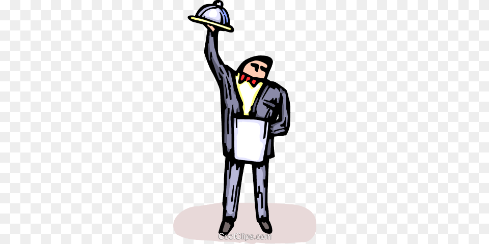 Waiter Royalty Vector Clip Art Illustration, Suit, Clothing, Formal Wear, Person Free Transparent Png