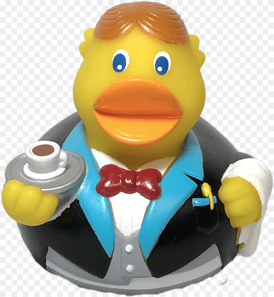 Waiter Rubber Duck, Toy, Beverage, Coffee, Coffee Cup Free Png