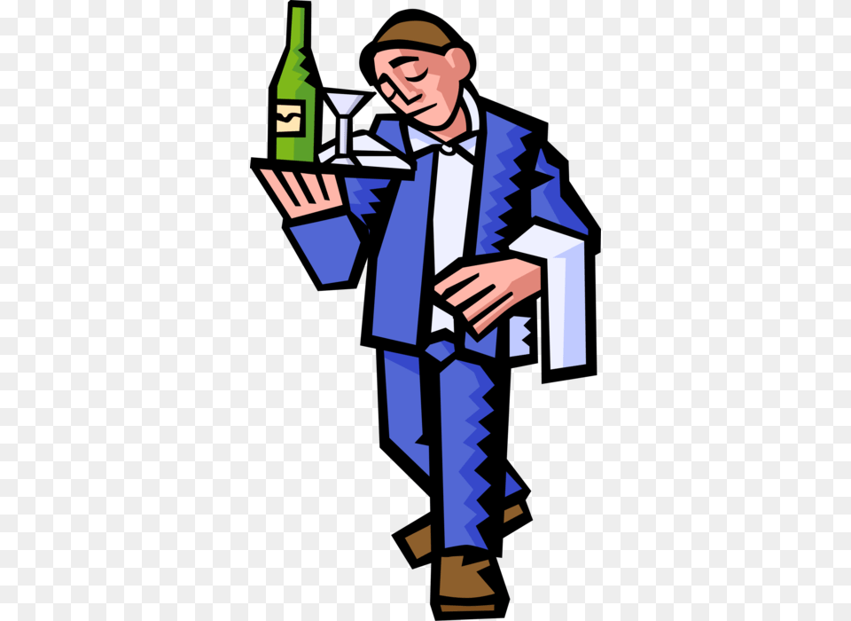 Waiter Serves Alcohol Beverage, Bottle, Adult, Man, Male Png