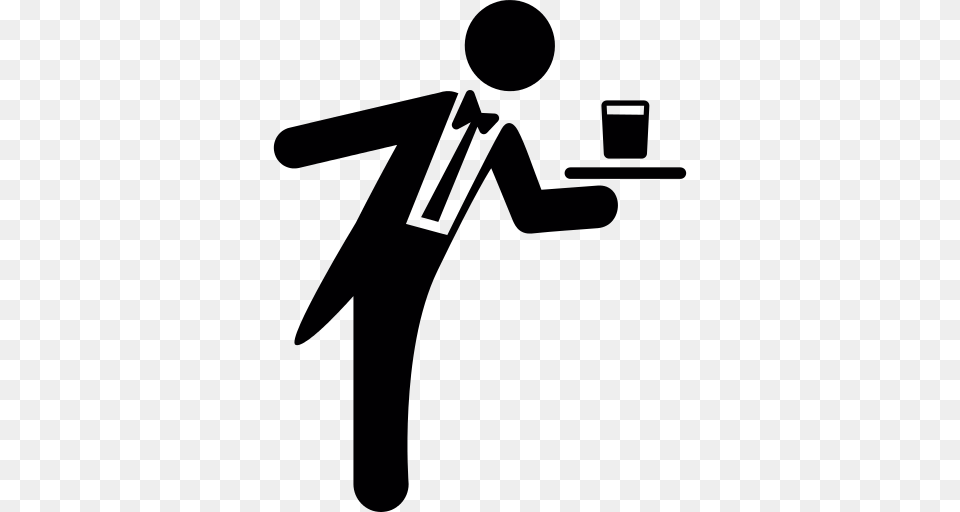 Waiter Serving A Drink On A Tray Icon, Lighting Free Transparent Png