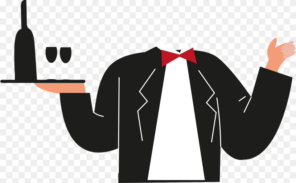 Waiter Tuxedo Clipart, Accessories, Shirt, Person, People Png