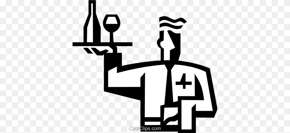 Waiter With A Serving Tray Royalty Vector Clip Art, Clothing, People, Person, Shirt Free Png Download