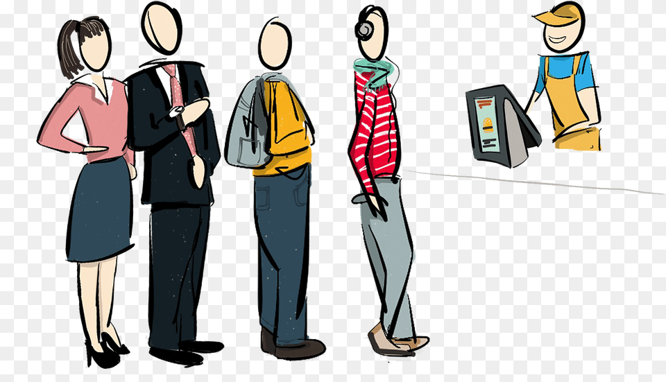 Waiting Line Image Waiting In Line Clipart, Book, Comics, Publication, Adult Free Transparent Png