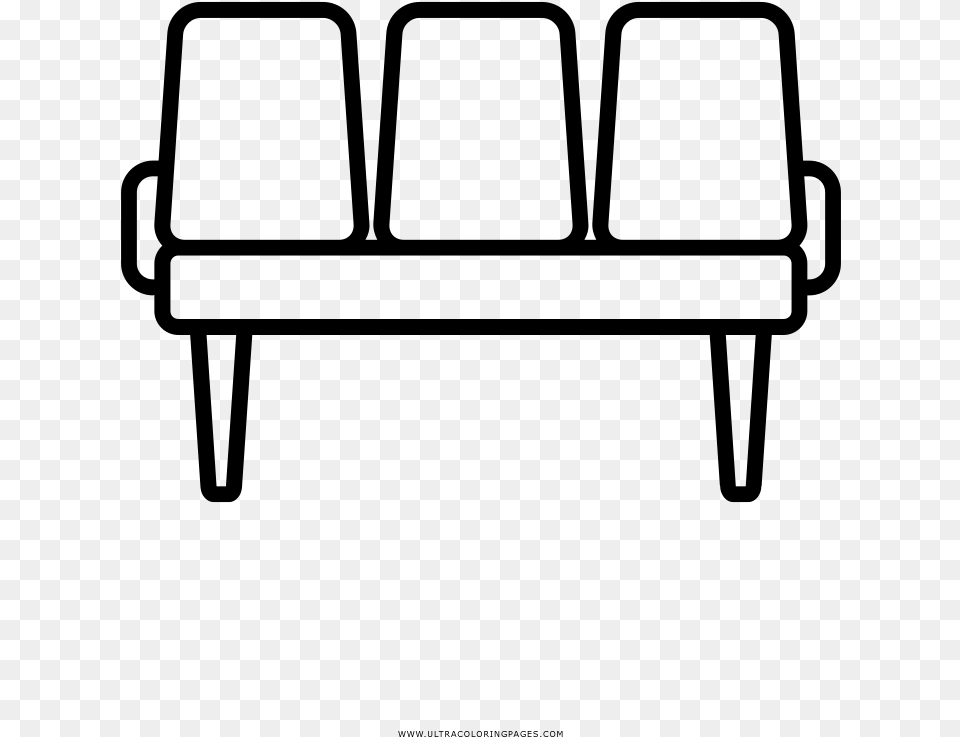 Waiting Room Chairs Coloring, Gray Png Image