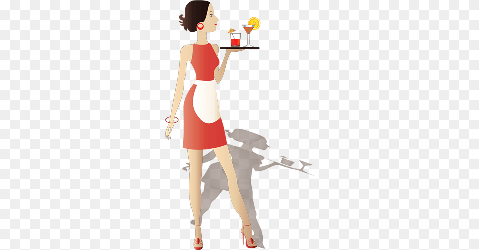 Waitress By Sissy Kreka Illustration, Adult, Female, Person, Woman Free Png