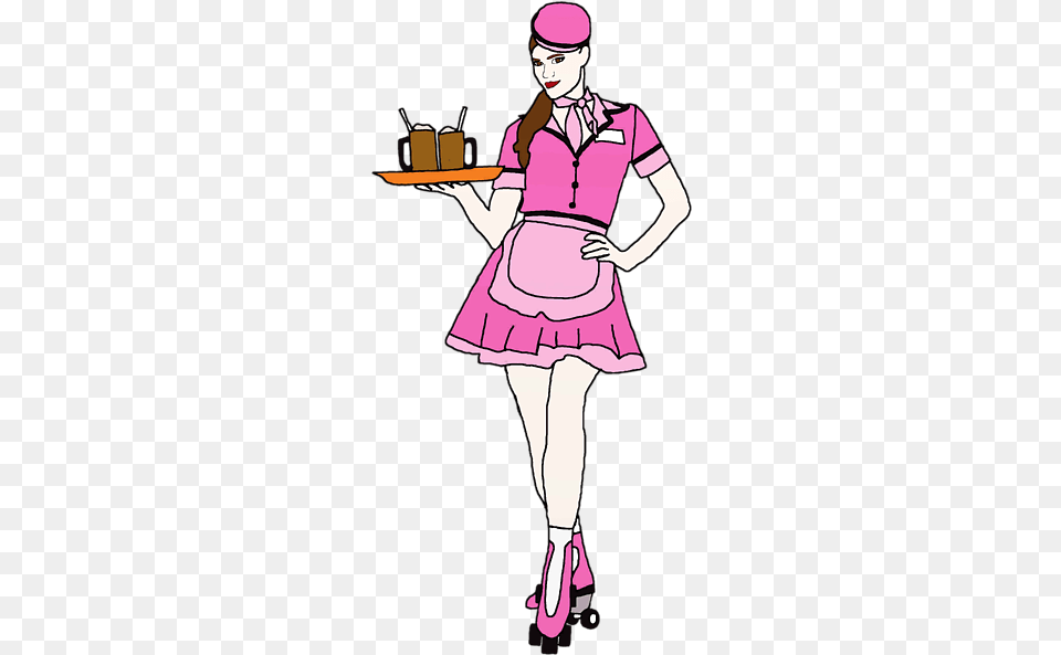 Waitress On Roller Skates, Adult, Female, Person, Woman Free Transparent Png