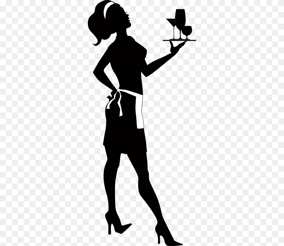 Waitress Pin Up Girl, Stencil, Silhouette, Adult, Person Free Png Download