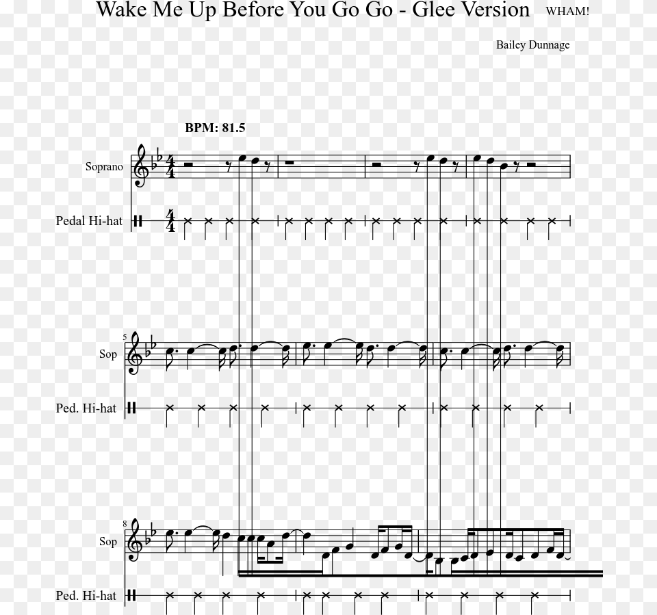 Wake Me Up Before You Go Go Sheet Music, Gray Png Image