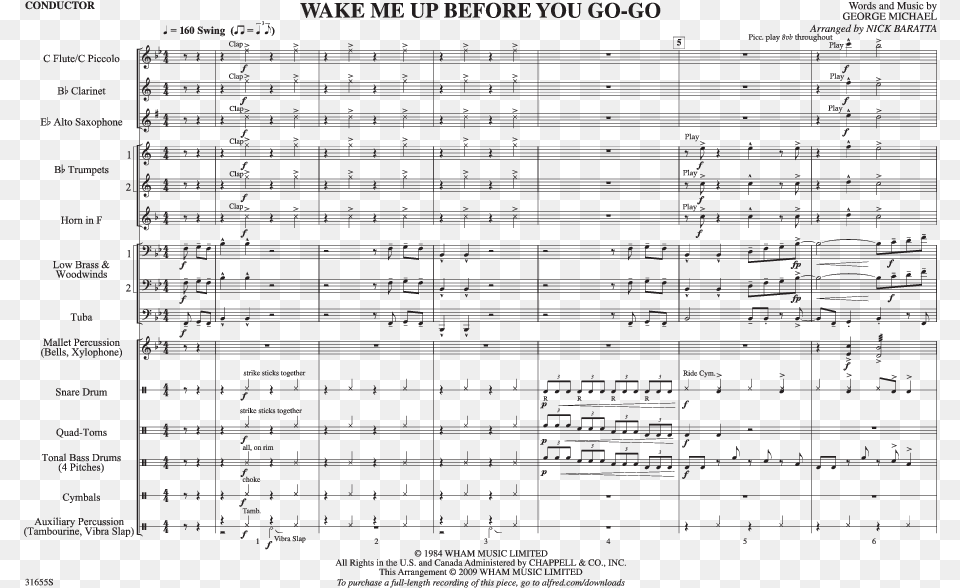 Wake Me Up Before You Go Go Thumbnail You Want It Sheet Music, Text, Chart, Diagram, Plan Png Image