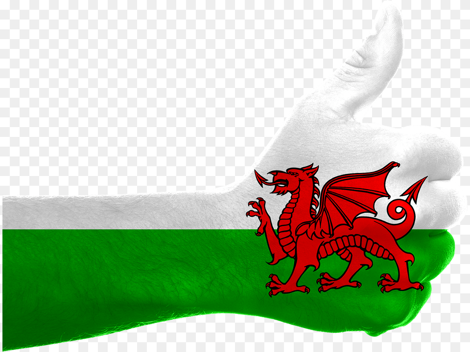 Wales England Dragon Kingdom Queen Thumb Flag Flag Of Wales, Body Part, Hand, Person, Finger Png Image