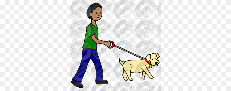 Walk A Dog Picture For Classroom Therapy Use, Boy, Child, Person, Male Free Transparent Png