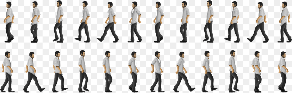 Walk Cycle Sprite Sheet, Clothing, Pants, People, Person Free Png