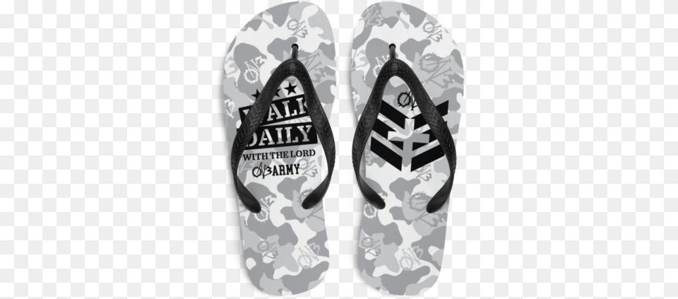 Walk Daily With The Lord Slippers White, Clothing, Flip-flop, Footwear Free Transparent Png