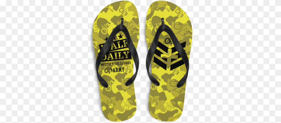 Walk Daily With The Lord Slippers Yellow, Clothing, Flip-flop, Footwear Png