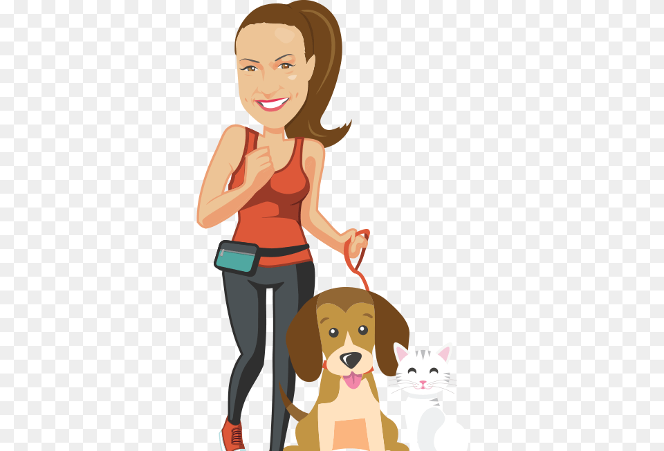 Walk Dog Cartoon Adult, Person, Female, Woman Free Transparent Png