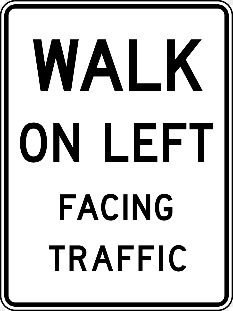 Walk On Left Facing Traffic Clipart, Sign, Symbol, Road Sign Png