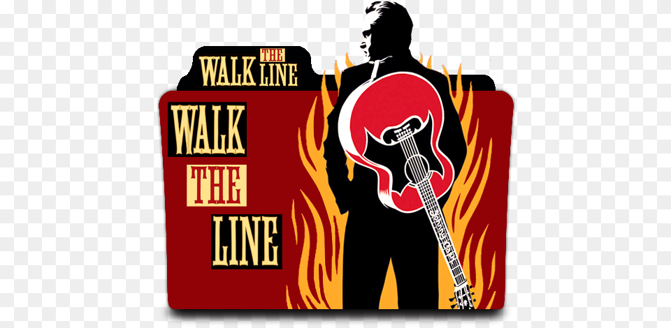 Walk The Line Folder Icon Johnny Cash Wallpaper Walk The Line, Adult, Guitar, Male, Man Free Png Download