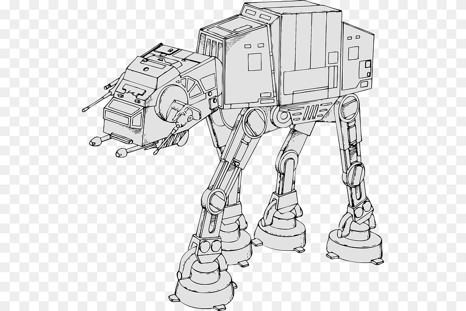 Walker Star Wars Robots Drawings, Robot, Bulldozer, Machine, Face Free Png