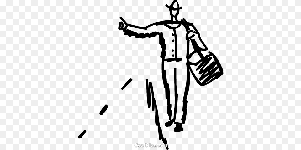Walking And Hitchhiking Royalty Vector Clip Art Illustration, People, Person, Cross, Symbol Free Png Download