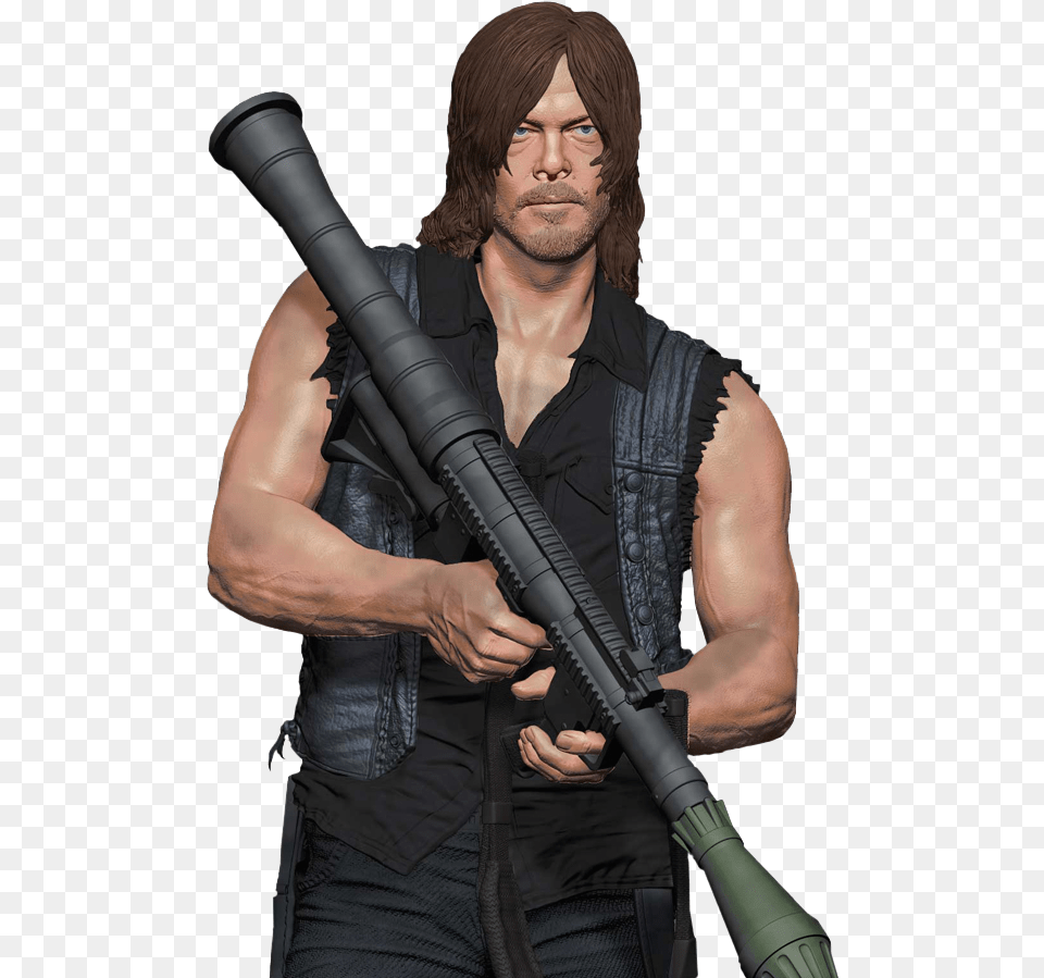 Walking Dead 10 Inch Daryl, Clothing, Vest, Gun, Weapon Free Png Download
